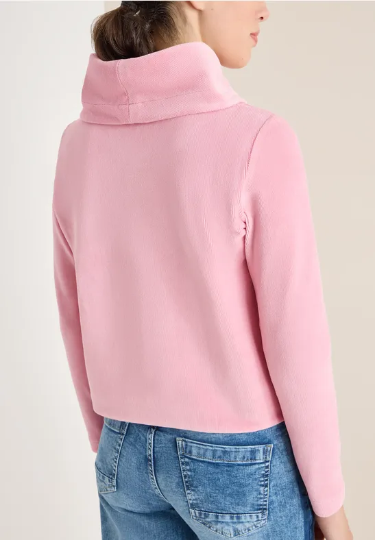 Lässiges Cord-Shirt mit Wasserfallkragen