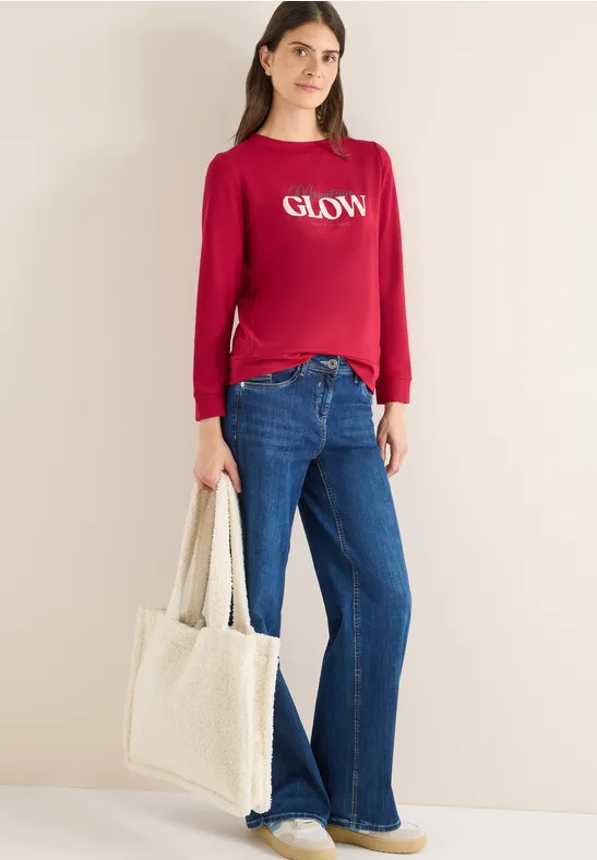 Locker geschnittenes Langarmshirt mit Grafik