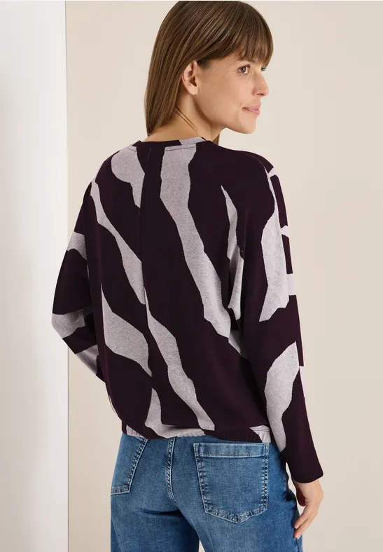 Graphisches Jacquard-Shirt mit Melange-Effekt