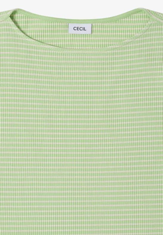 Gestreiftes Langarmshirt in Grün