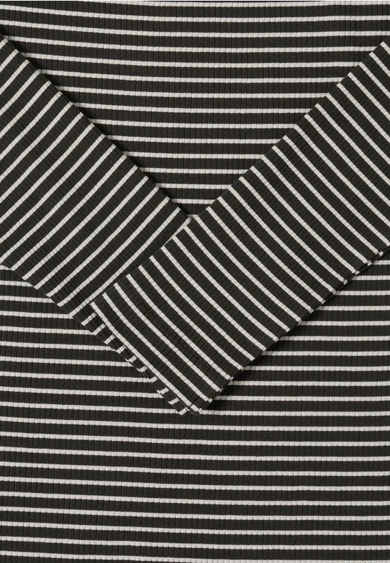 Gestreiftes Langarmshirt in Grün