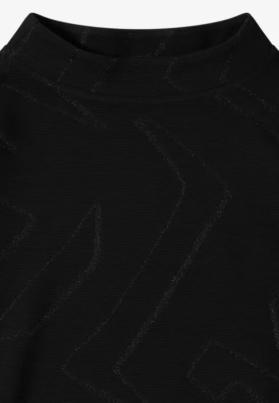 Ottoman-Shirt mit Stehkragen und langen Ärmeln