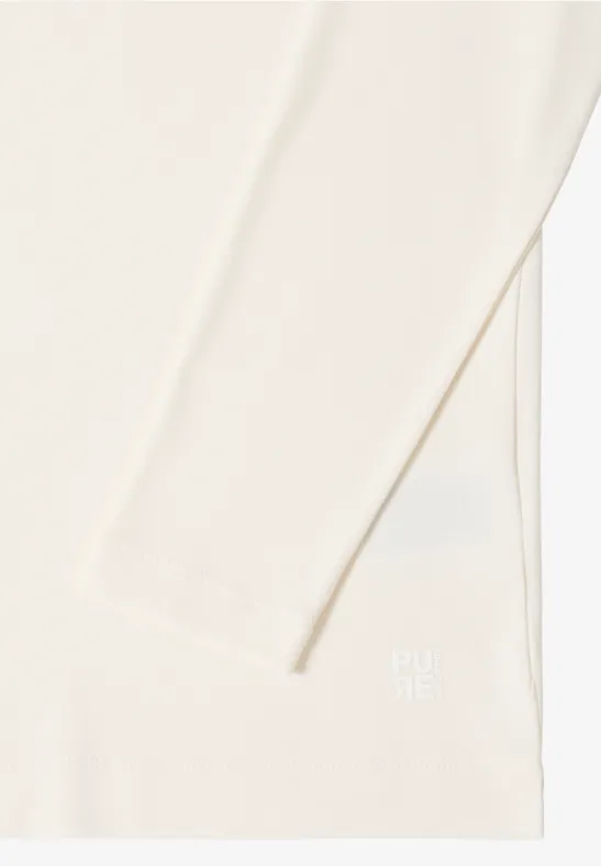 Minimalistisches Langarm Funnelneck Shirt