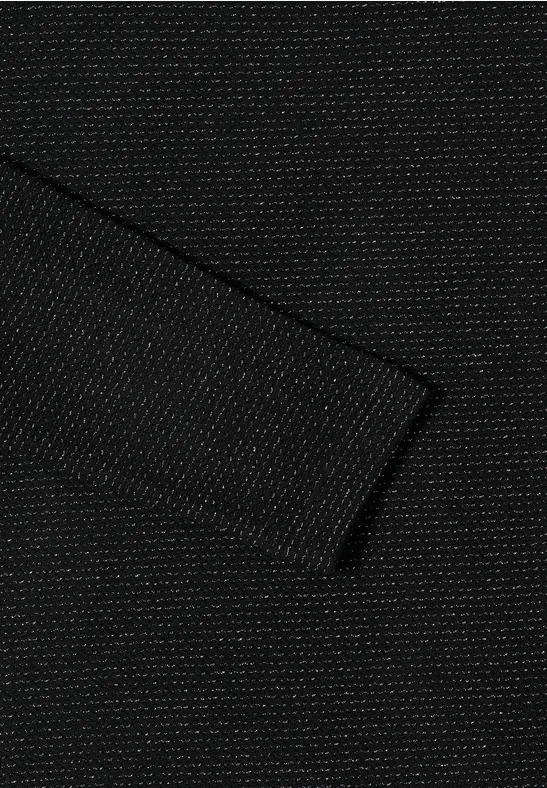 Damen Glitzer Struktur Langarmshirt in Schwarz