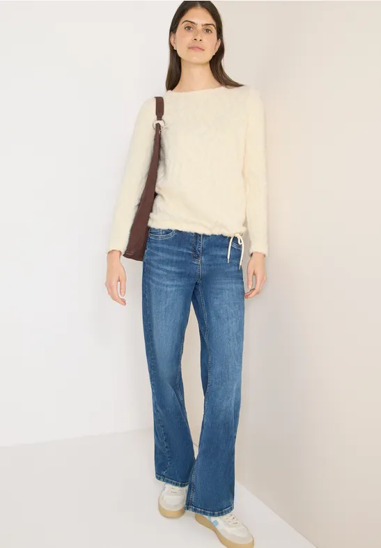 Flauschiges Strickshirt mit Jacquardmuster