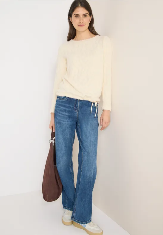 Flauschiges Strickshirt mit Jacquardmuster