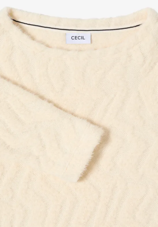 Flauschiges Strickshirt mit Jacquardmuster