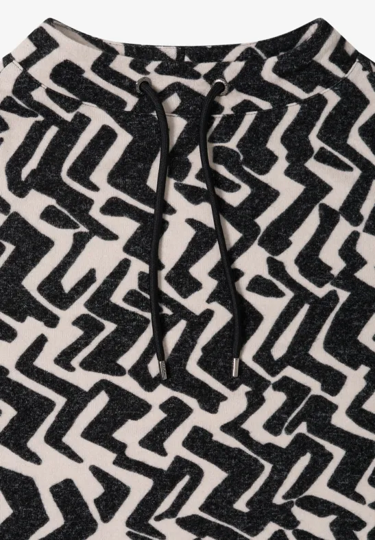 Shirt mit Grafikmuster und Trichterkragen