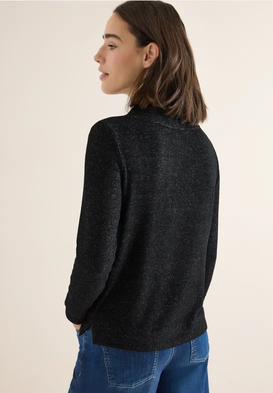 Lässiges Langarmshirt mit Trichterkragen