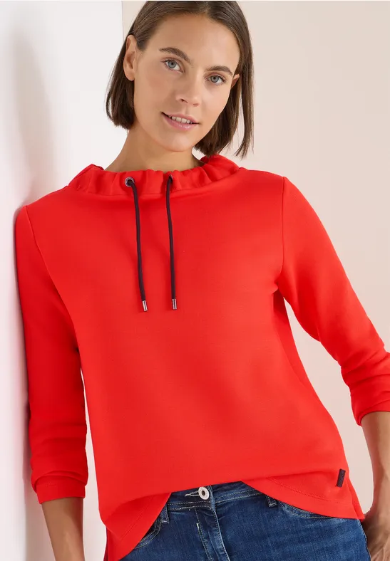 Sweatshirt mit lockerem Trichterkragen
