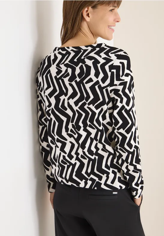 Langarmshirt mit grafischem Muster