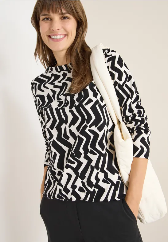 Langarmshirt mit grafischem Muster
