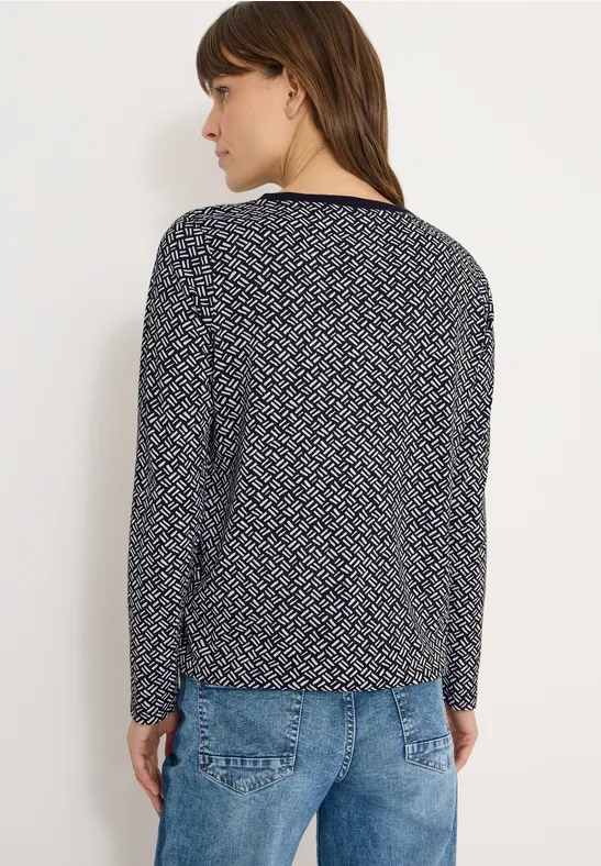 Langarmshirt mit grafischem Muster