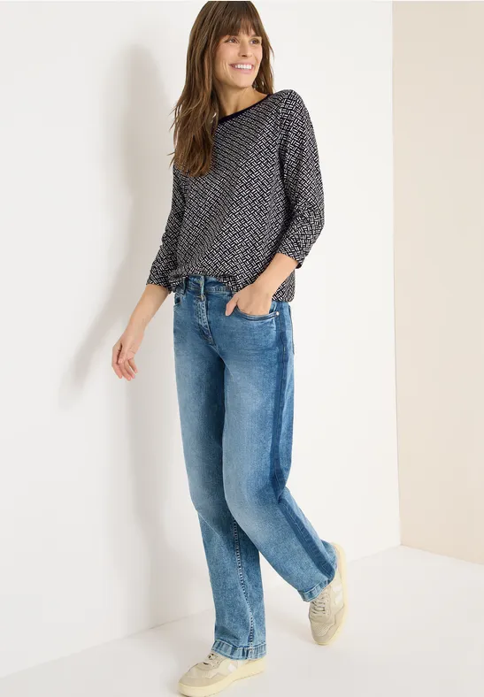 Langarmshirt mit grafischem Muster