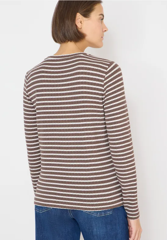 Gestreiftes Strick-Langarmshirt