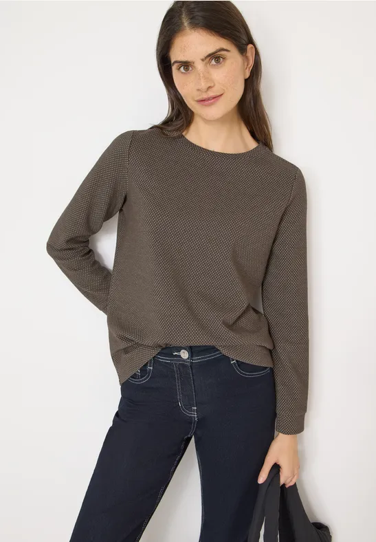 Langärmeliges Strickoberteil mit Textur