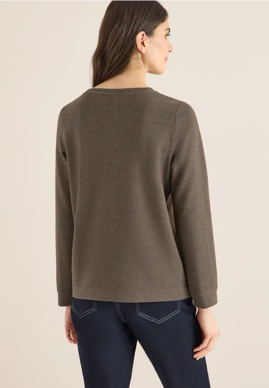Langärmeliges Strickoberteil mit Textur