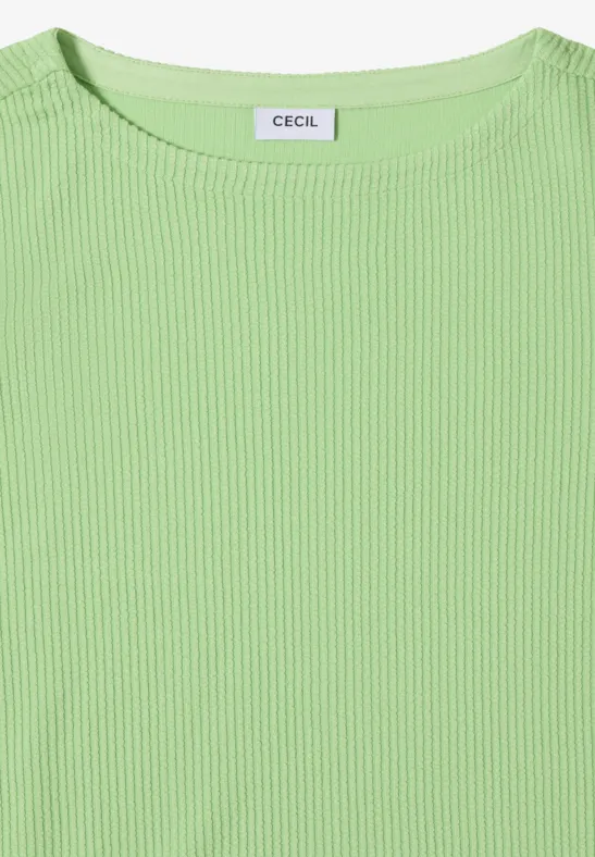 Damen Langarmshirt mit Rippstrickstruktur