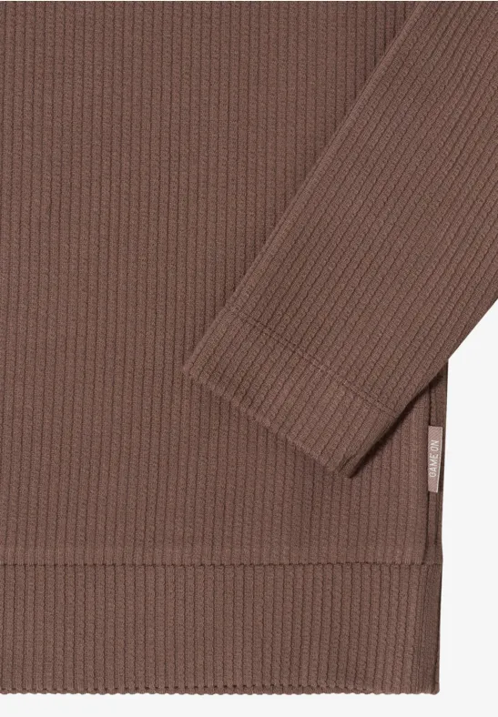 Langarmshirt aus geripptem Strick