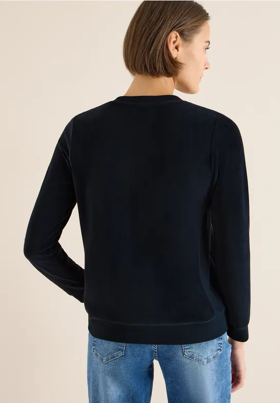 Weiches Cord-Mischgewebe Freizeitshirt