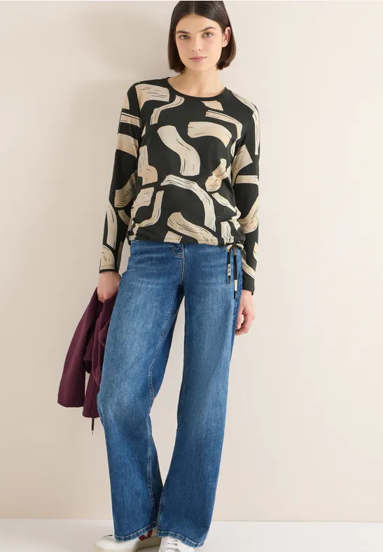 Langarmshirt mit Grafikmuster
