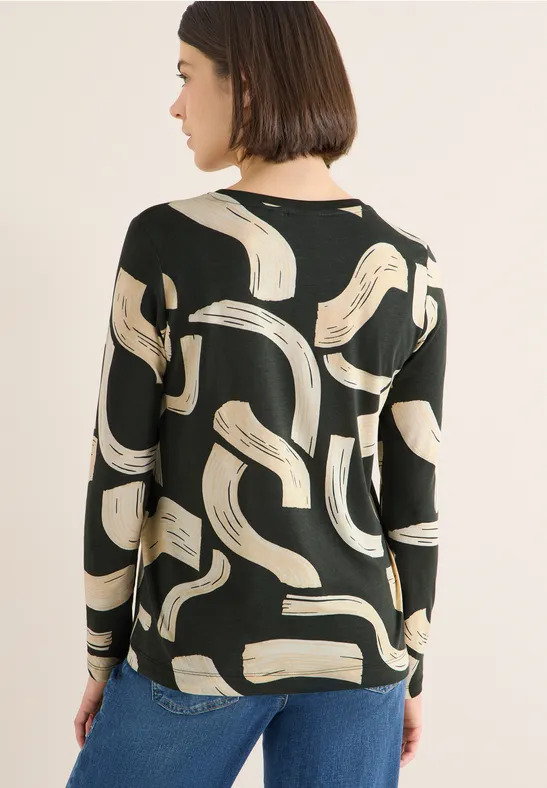 Langarmshirt mit Grafikmuster