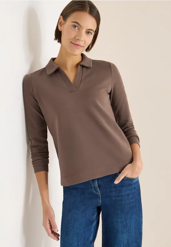Damen Langarm Poloshirt