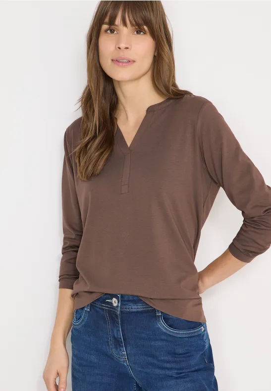 Lässiges Shirt im Tunika-Stil mit V-Ausschnitt