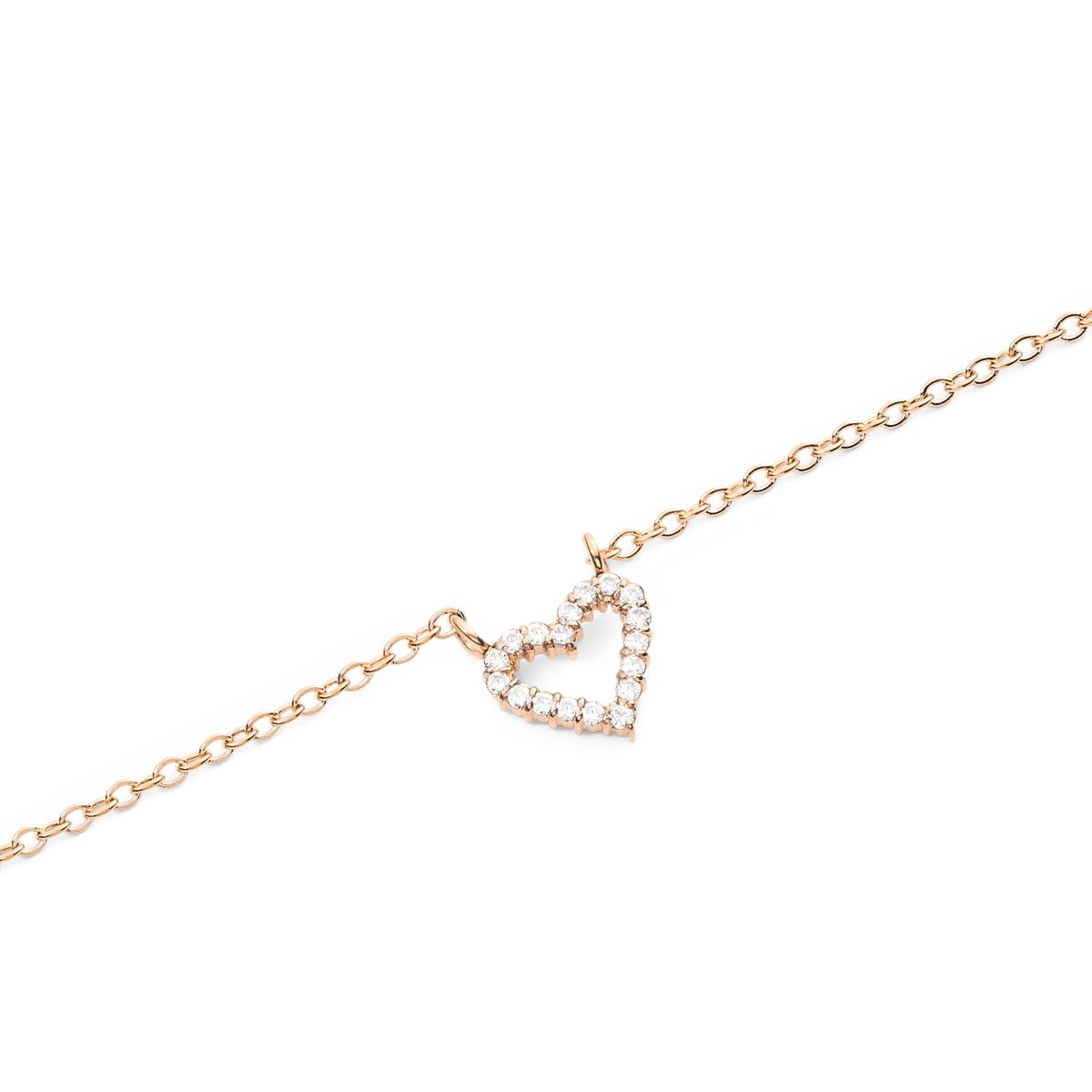 Zierliche Herzanhänger Roségold Halskette