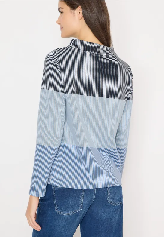 Gestreiftes Colorblock Langarmshirt