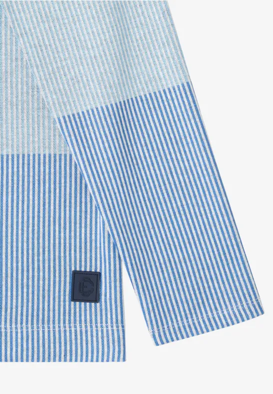 Gestreiftes Colorblock Langarmshirt