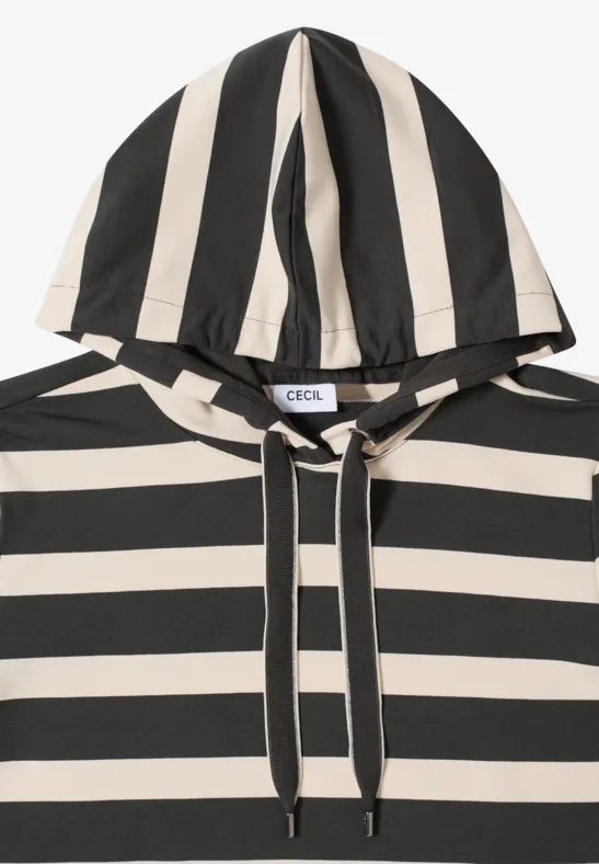Gestreiftes Langarm-Hoodie-Shirt
