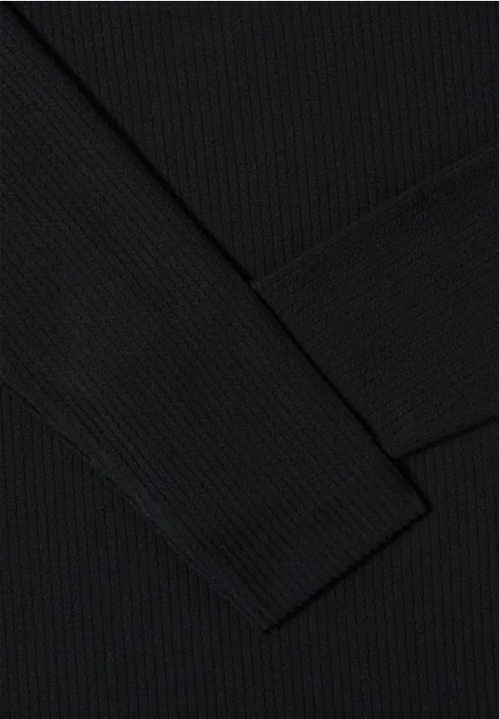 Klassisches Langarmshirt mit Rippstruktur