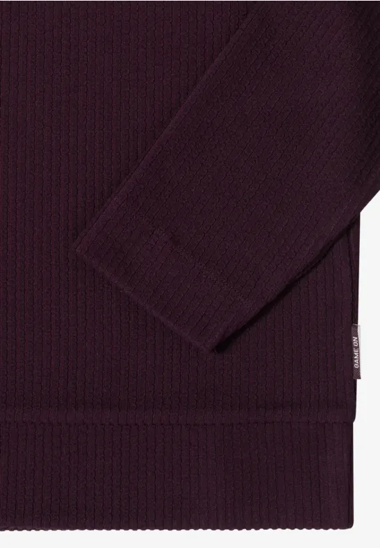 Langarmshirt mit gerippter Strickstruktur