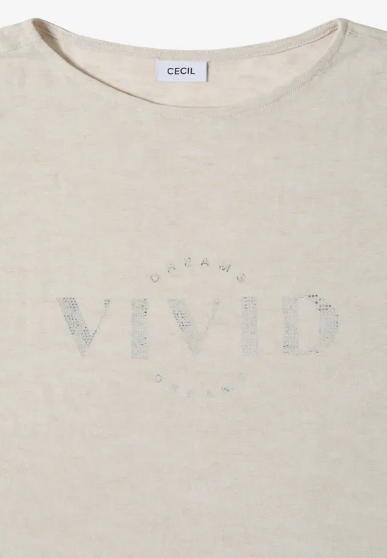 Locker geschnittenes Shirt in Leinenoptik mit Print