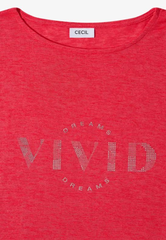 T-Shirt in Leinenoptik mit entspannter Passform
