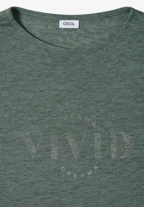 T-Shirt in Leinenoptik mit lockerer Passform