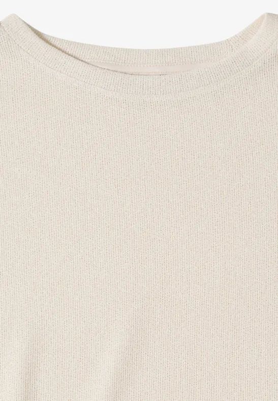 Shirt im Strick-Look mit U-Boot-Ausschnitt