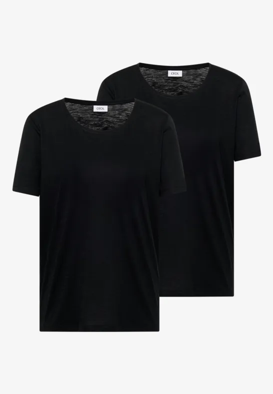 Basic Uni Rundhals T-Shirt Doppelpack