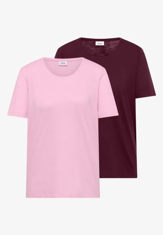 Basic Uni Rundhals T-Shirt Doppelpack