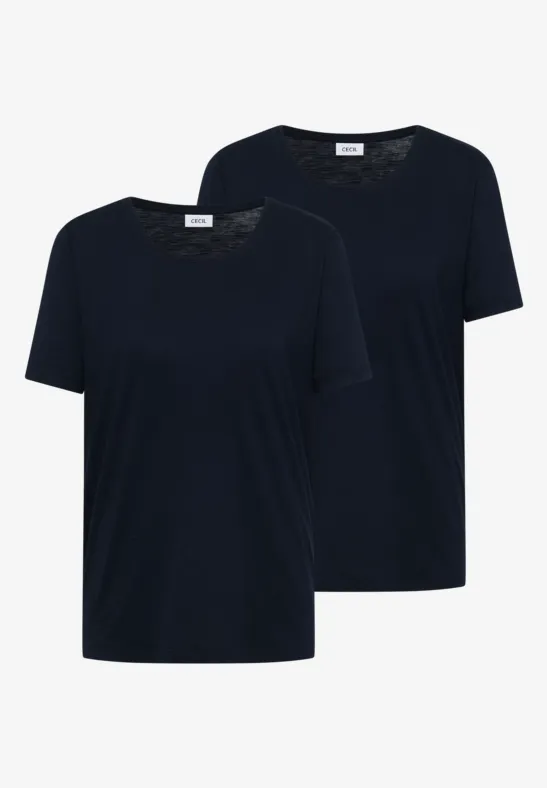 Basic Uni Rundhals T-Shirt Doppelpack