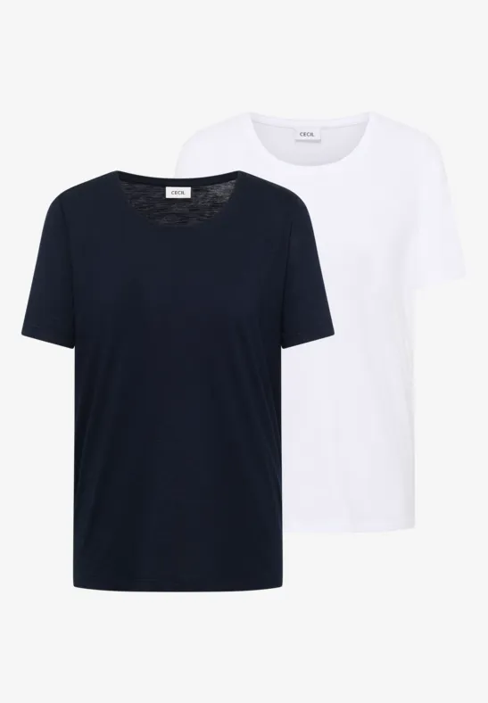 Basic Uni Rundhals T-Shirt Doppelpack