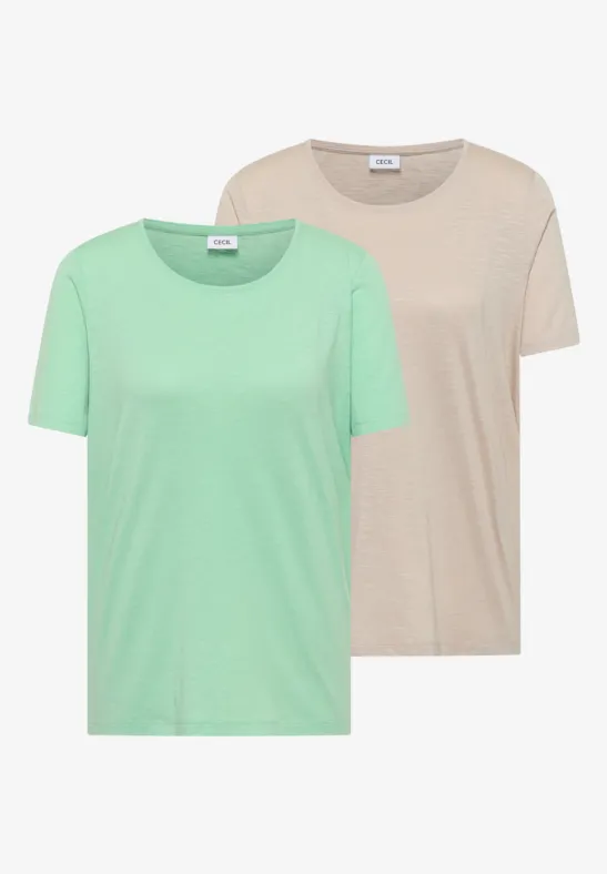 Basic Rundhals T-Shirt Doppelpack