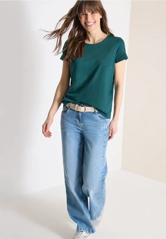 Basic Damen T-Shirt Set mit Rundhalsausschnitt