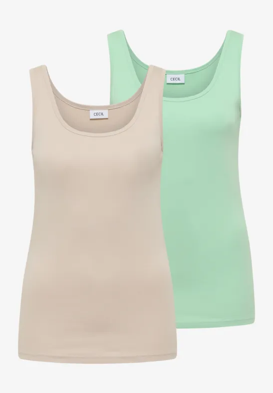 Basic einfarbiges Tank Top Set
