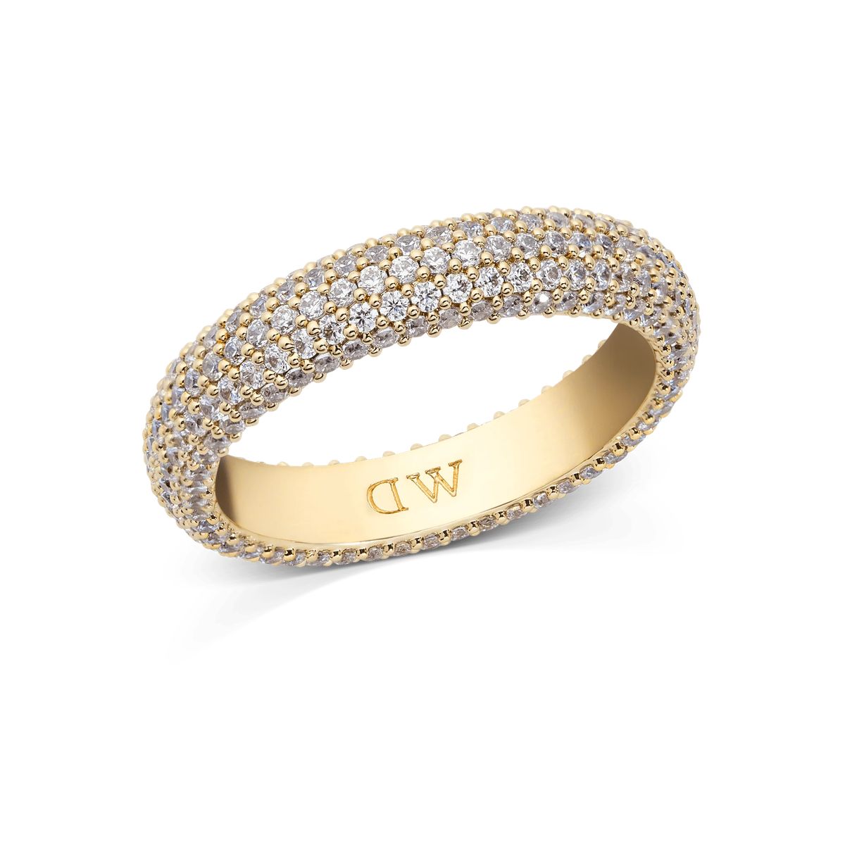 Eleganter goldener Pavé Eternity Ring