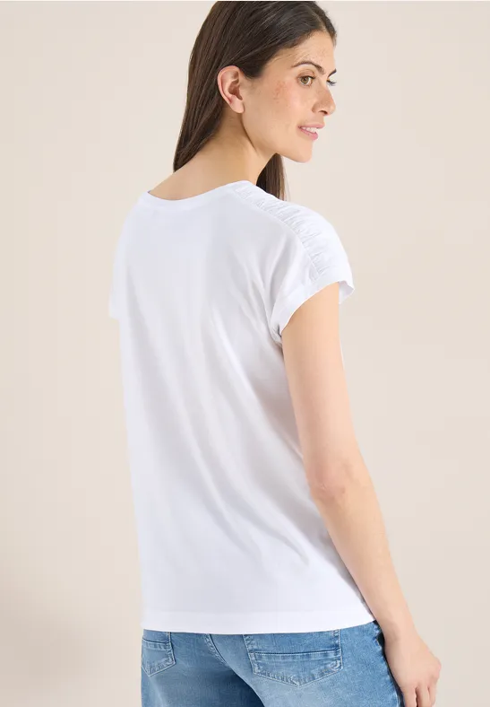 Lässiges Kurzarmshirt mit U-Boot-Ausschnitt