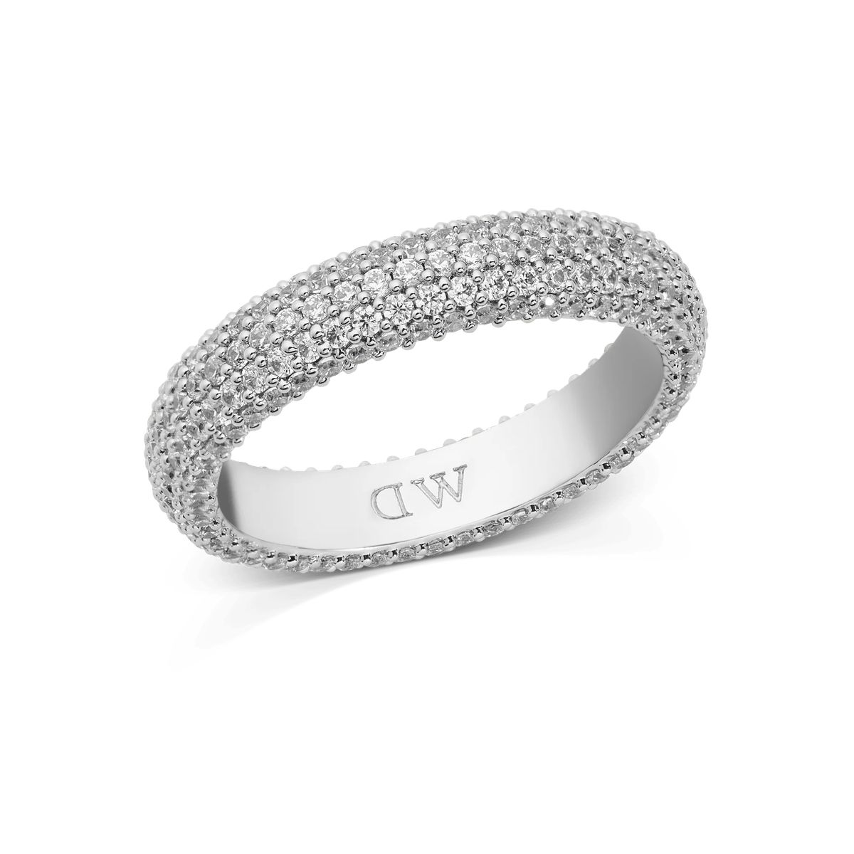 Diamant Pavé Silber Bandring