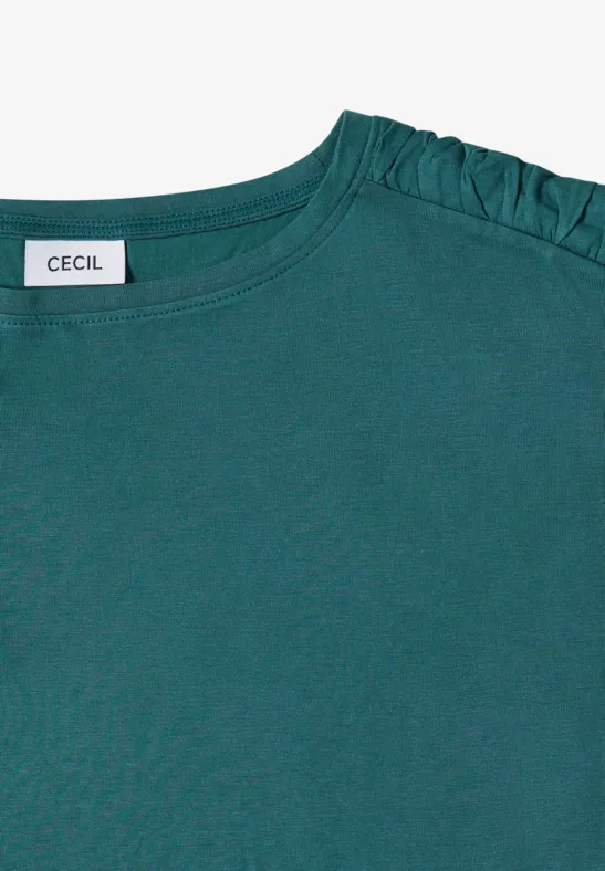 Kurzarmshirt mit Raffdetail