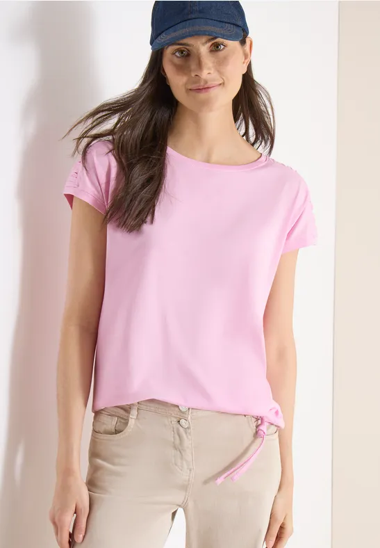 Kurzarm T-Shirt mit U-Boot-Ausschnitt